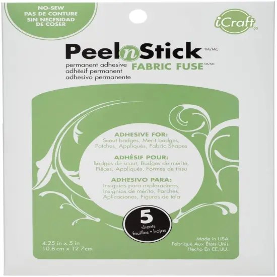 iCraft PeelnStick Fabric Fuse Sheet 5/Pkg-4.25"X5" {1}