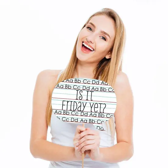 Big Dot of Happiness Funny Classic Back to School - First Day of School Decorations and Photo Booth Props Kit - 10 Piece {4}