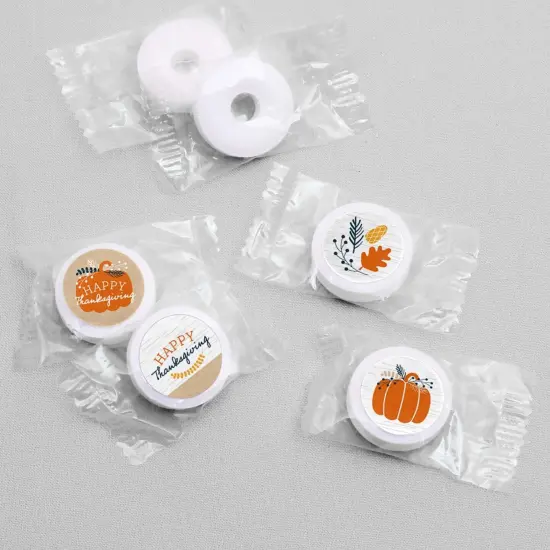 Big Dot of Happiness Happy Thanksgiving - Fall Harvest Party Round Candy Sticker Favors - Labels Fits Chocolate Candy (1 sheet of 108) {4}