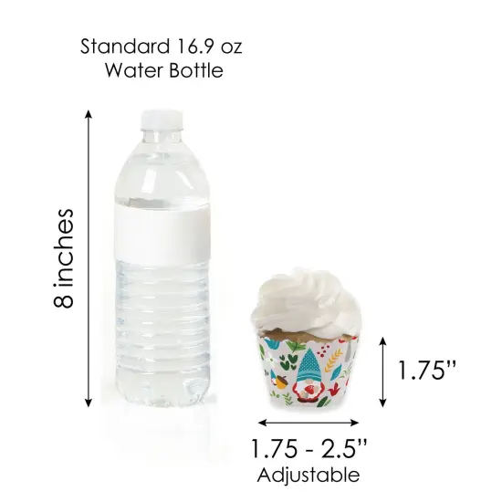 Big Dot of Happiness Garden Gnomes - Cupcake Decoration - Forest Gnome Party Cupcake Wrappers and Treat Picks Kit - Set of 24 {7}