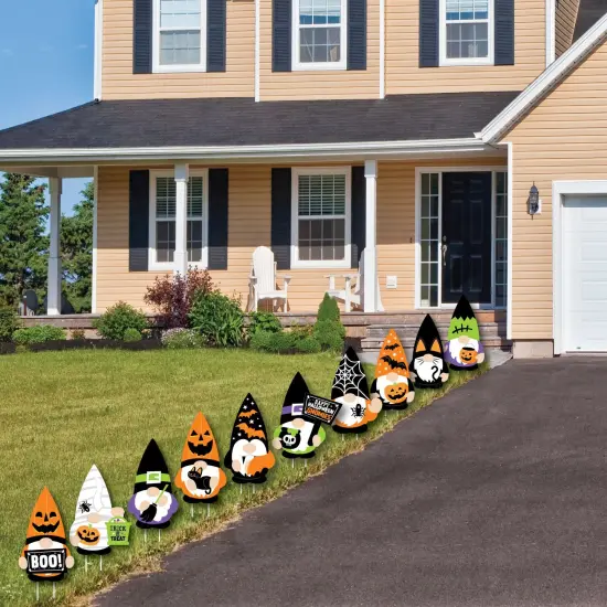 Big Dot of Happiness Halloween Gnomes - Gnome Lawn Decorations - Outdoor Spooky Fall Party Yard Decorations - 10 Piece {4}
