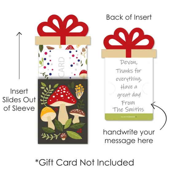 Big Dot of Happiness Wild Mushrooms - Red Toadstool Party Money and Gift Card Sleeves - Nifty Gifty Card Holders - Set of 8 {7}