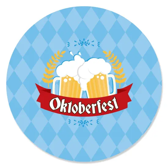 Big Dot of Happiness Oktoberfest - Beer Festival Circle Sticker Labels - 24 Count {1}