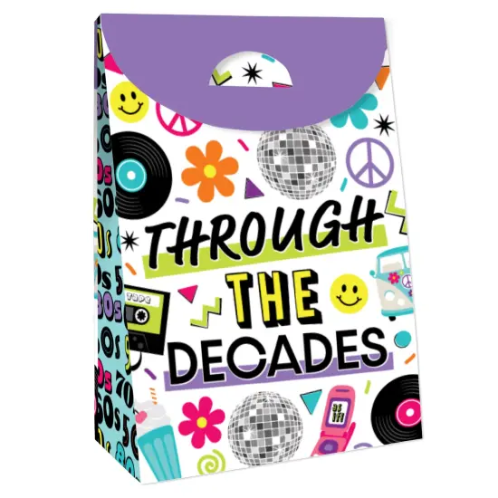 Big Dot of Happiness Through the Decades - 50s, 60s, 70s, 80s, and 90s Gift Favor Bags - Party Goodie Boxes - Set of 12 {4}