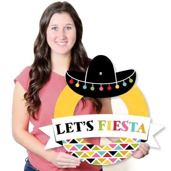 Big Dot of Happiness Let's Fiesta - Outdoor Fiesta Decor - Front Door Wreath {7}