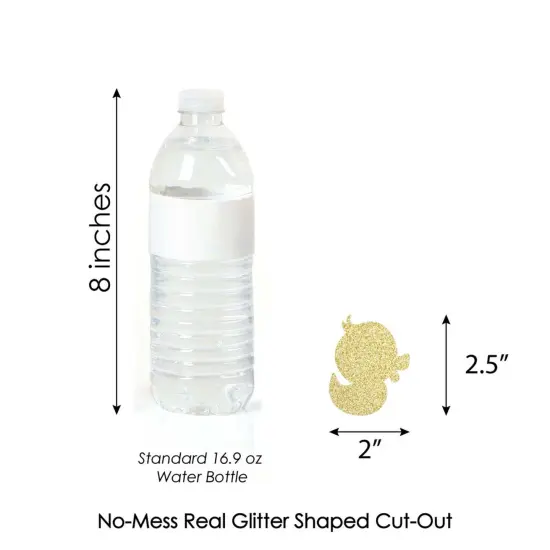 Big Dot of Happiness Gold Glitter Duck - No-Mess Real Gold Glitter Cut-Outs - Baby Shower or Birthday Party Confetti - Set of 24 {4}