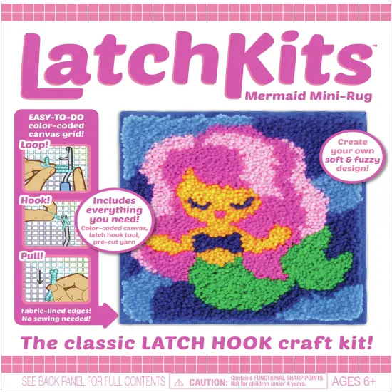 Latch Hook Mini Rug Kit-Mermaid {1}