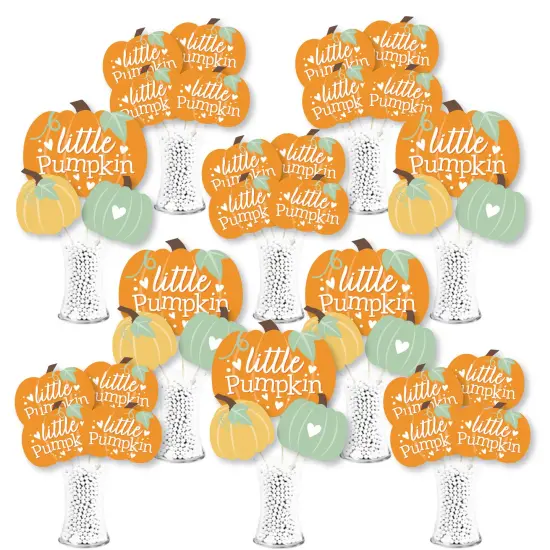 Big Dot of Happiness Little Pumpkin - Fall Birthday Party or Baby Shower Centerpiece Sticks - Showstopper Table Toppers - 35 Pieces {1}