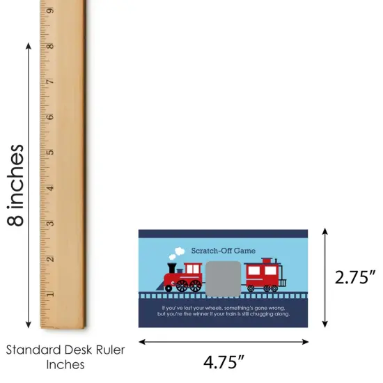 Big Dot of Happiness Railroad Party Crossing - Steam Train Birthday Party or Baby Shower Game Scratch Off Cards - 22 Count {7}