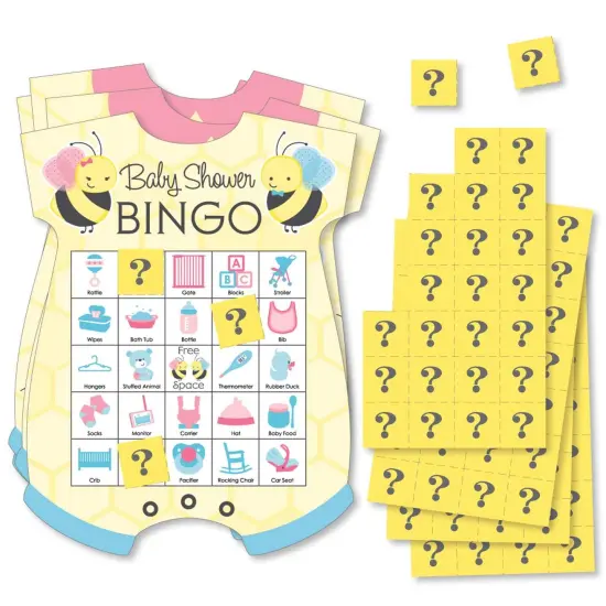 Big Dot of Happiness What Will it Bee - Picture Bingo Cards and Markers - Gender Reveal Shaped Bingo Game - Set of 18 {1}