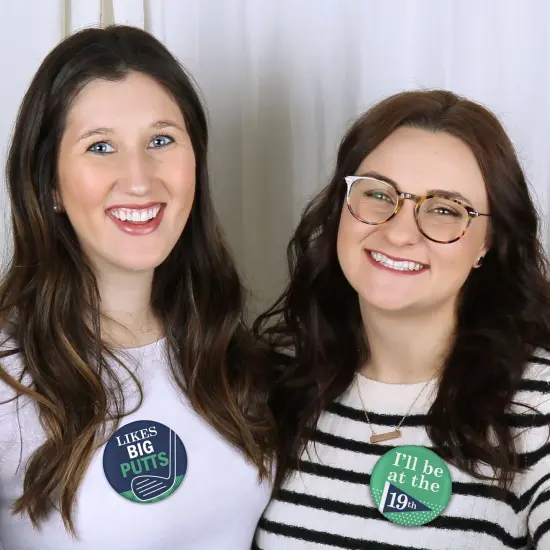 Big Dot of Happiness Par-Tee Time - Golf - 3 inch Birthday or Retirement Party Badge - Pinback Buttons - Set of 8 {6}