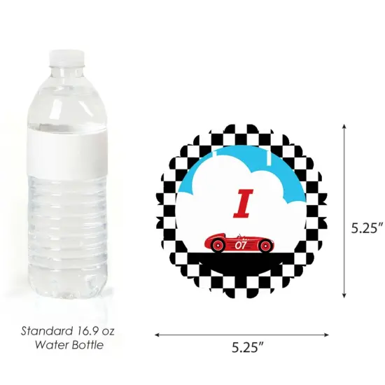 Big Dot of Happiness Let's Go Racing - Racecar 1st Birthday Highchair Decor - I Am One - First Birthday High Chair Banner {3}