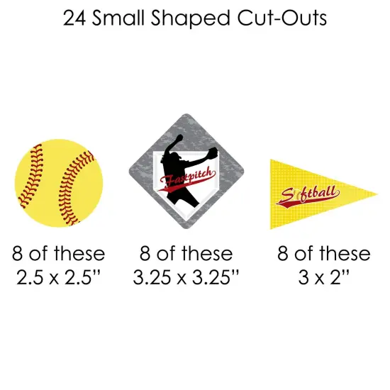 Big Dot of Happiness Grand Slam - Fastpitch Softball - Birthday Party or Baby Shower DIY Decorations - Clothespin Garland Banner - 44 Pieces {7}