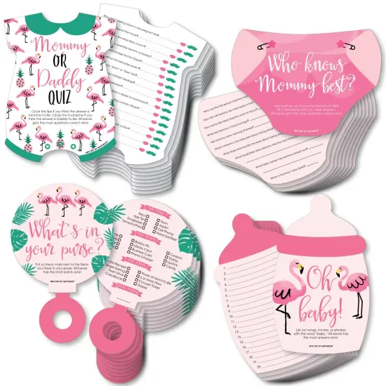 Big Dot of Happiness Pink Flamingo - Party Like a Pineapple - 4 Tropical Summer Party Games - 10 Cards Each - Gamerific Bundle {1}