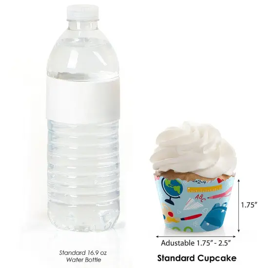 Big Dot of Happiness Back to School - First Day of School Classroom Decorations - Party Cupcake Wrappers - Set of 12 {4}