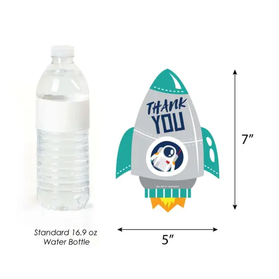 Big Dot of Happiness Blast Off to Outer Space - Shaped Thank You Cards - Rocket Ship Baby Shower Birthday Party Thank You Cards & Envelopes -Set of 12 {7}