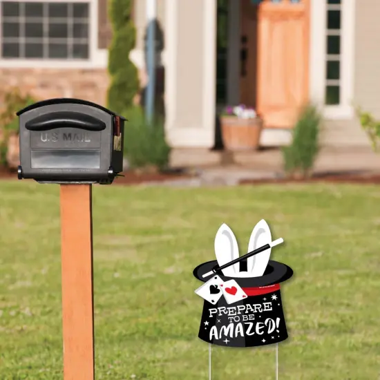 Big Dot of Happiness Ta-Da, Magic Show - Outdoor Lawn Sign - Magical Birthday Party Yard Sign - 1 Piece {3}
