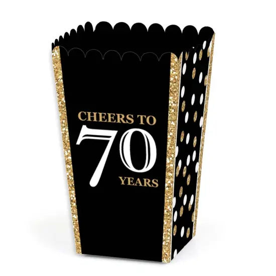 Big Dot of Happiness Adult 70th Birthday - Gold - Birthday Party Favor Popcorn Treat Boxes - Set of 12 {1}