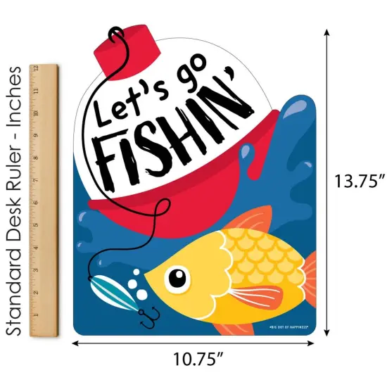 Big Dot of Happiness Let's Go Fishing - Outdoor Lawn Sign - Fish Themed Birthday Party or Baby Shower Yard Sign - 1 Piece {6}