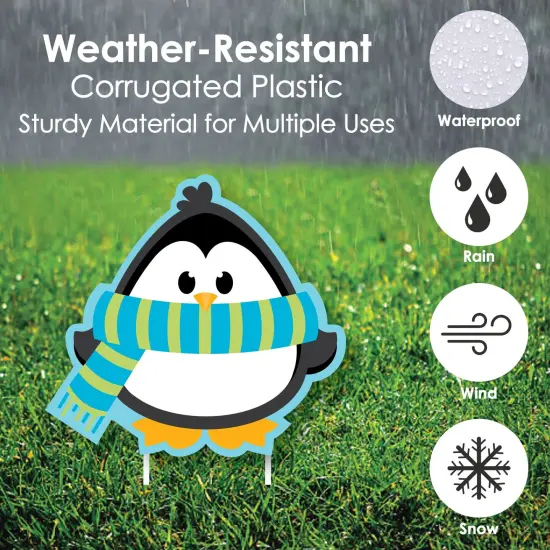 Big Dot of Happiness Holly Jolly Penguin - Penguin Lawn Decorations - Outdoor Holiday and Christmas Yard Decorations - 10 Piece {6}