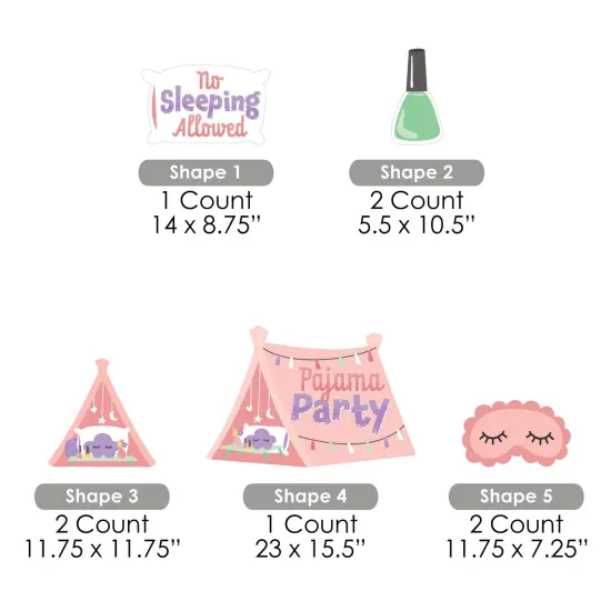 Big Dot of Happiness Pajama Slumber Party - Yard Sign and Outdoor Lawn Decorations - Girls Sleepover Birthday Party Yard Signs - Set of 8 {7}