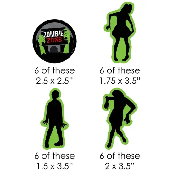 Big Dot of Happiness Zombie Zone - Paper Straw Decor - Halloween or Birthday Zombie Crawl Party Striped Decorative Straws - Set of 24 {3}