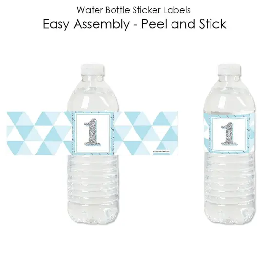 Big Dot of Happiness 1st Birthday Boy - Fun to be One - First Birthday Party Water Bottle Sticker Labels - Set of 20 {3}