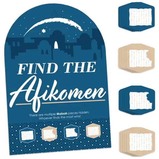 Big Dot of Happiness Happy Passover - Pesach Jewish Holiday Party Scavenger Hunt - 1 Stand and 48 Game Pieces - Hide and Find Game {1}