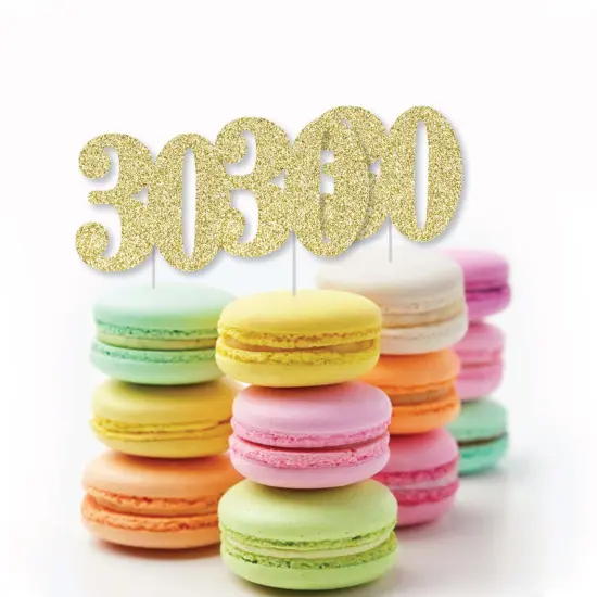 Big Dot of Happiness Gold Glitter 30 - No-Mess Real Gold Glitter Cut-Out Numbers - 30th Birthday Party Confetti - Set of 24 {6}