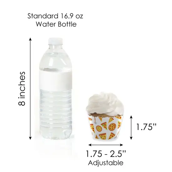 Big Dot of Happiness Pizza Party Time - Cupcake Decoration - Baby Shower or Birthday Party Cupcake Wrappers and Treat Picks Kit - Set of 24 {7}