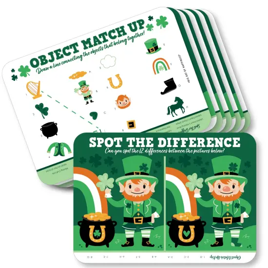 Big Dot of Happiness Shamrock St. Patrick's Day - 2-in-1 Saint Paddy&rsquo;s Day Party Cards - Activity Duo Games - Set of 20 {1}
