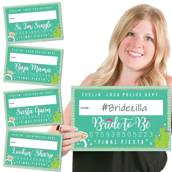 Big Dot of Happiness Final Fiesta - Last Fiesta Bachelorette Party Mug Shots - Photo Booth Props Kit - 20 Count {1}