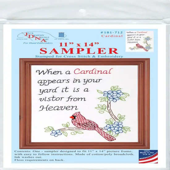 Jack Dempsey Stamped White Sampler 11"X14"-Cardinal {1}