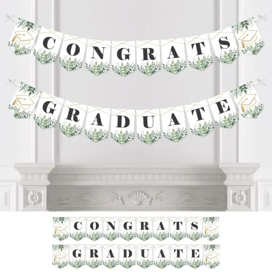 Big Dot of Happiness Boho Botanical Graduate - Greenery Graduation Party Bunting Banner - Party Decorations - Congrats Grad {1}