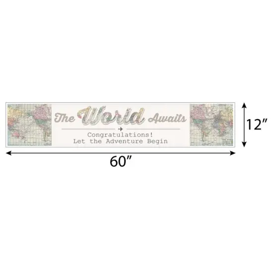 Big Dot of Happiness World Awaits - Travel Themed Party Decorations Party Banner {3}