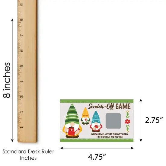 Big Dot of Happiness Garden Gnomes - Forest Gnome Party Game Scratch Off Cards - 22 Count {7}