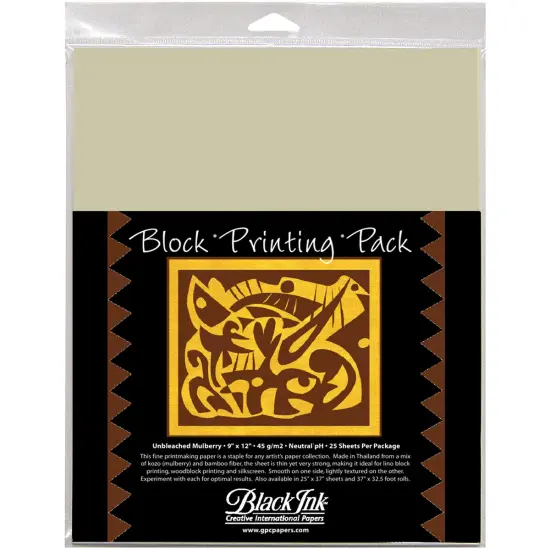 Black Ink Block Printing Paper Pack {1}