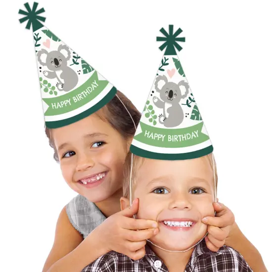 Big Dot of Happiness Koala Cutie - Cone Happy Birthday Party Hats for Kids and Adults - Set of 8 (Standard Size) {3}