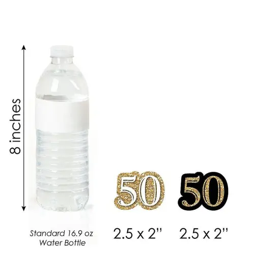 Big Dot of Happiness Adult 50th Birthday - Gold - DIY Shaped Birthday Party Cut-Outs - 24 Count {4}