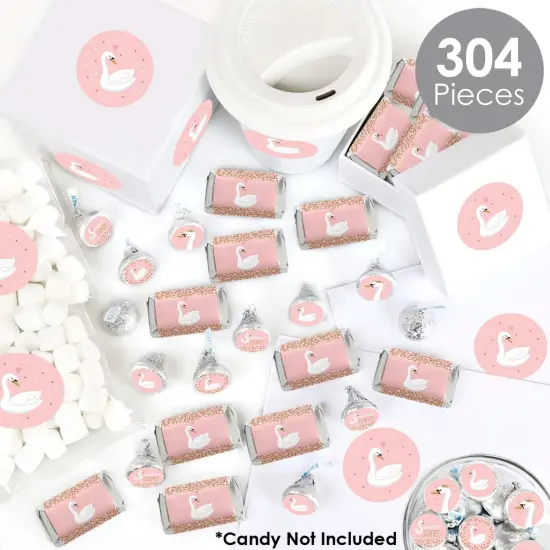 Big Dot of Happiness Swan Soiree - White Swan Baby Shower or Birthday Party Candy Favor Sticker Kit - 304 Pieces {3}