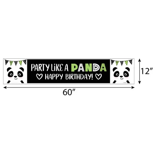 Big Dot of Happiness Party Like a Panda Bear - Happy Birthday Decorations Party Banner {3}