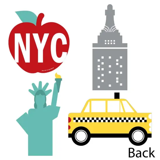 Big Dot of Happiness NYC Cityscape - Big Apple, Taxi, Skyscraper and Lady Liberty Decorations DIY New York City Party Essentials - Set of 20 {4}