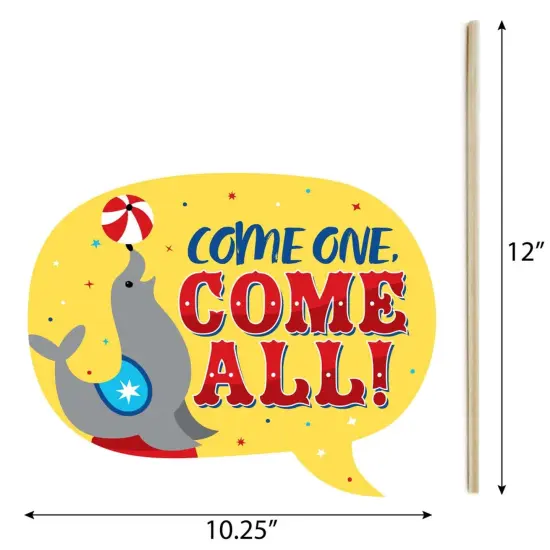 Big Dot of Happiness Funny Carnival - Step Right Up Circus - Carnival Themed Photo Booth Props Kit - 10 Piece {6}