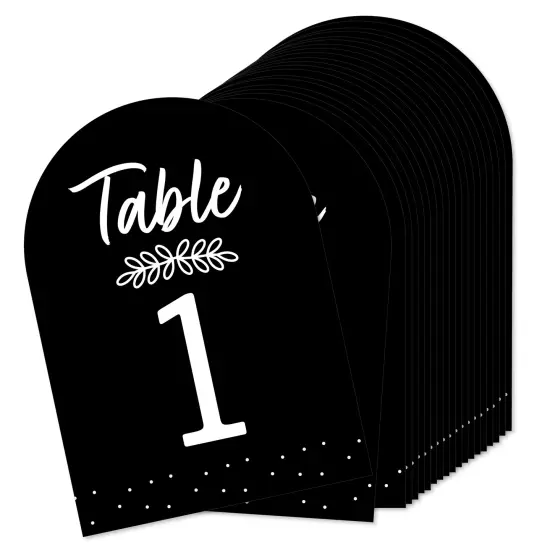 Big Dot of Happiness Mr. and Mrs. - Black and White Wedding or Bridal Shower Double-Sided 5 x 7 inches Cards - Table Numbers - 1-20 {1}