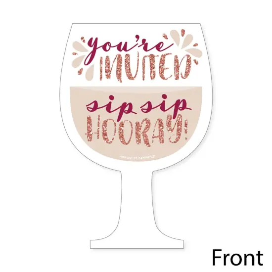 Big Dot of Happiness But First, Wine - Shaped Fill-in Invitations - Wine Tasting Party Invitation Cards with Envelopes - Set of 12 {4}