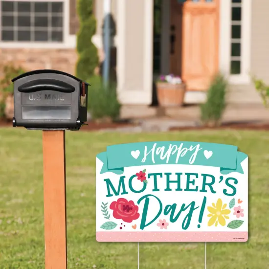 Big Dot of Happiness Colorful Floral Happy Mother's Day - We Love Mom Party Yard Sign Lawn Decorations - Party Yardy Sign {3}
