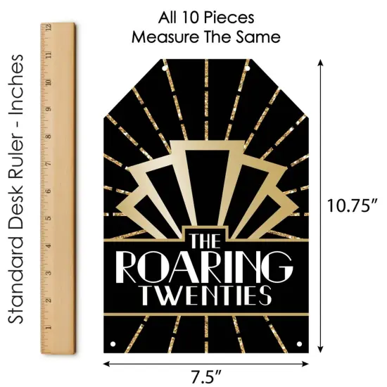 Big Dot of Happiness Roaring 20's - Hanging Vertical Paper Door Banners - 1920s Art Deco Jazz Party Wall Decoration Kit - Indoor Door Decor {7}