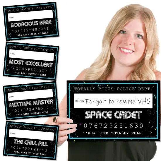 Big Dot of Happiness 80's Retro - Party Mug Shots - Photo Booth Props Totally 1980s Party Mugshot Signs - 20 Count {1}