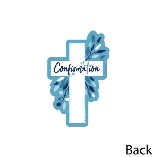 Big Dot of Happiness Confirmation Blue Elegant Cross - Decorations DIY Boy Religious Party Essentials - Set of 20 {4}