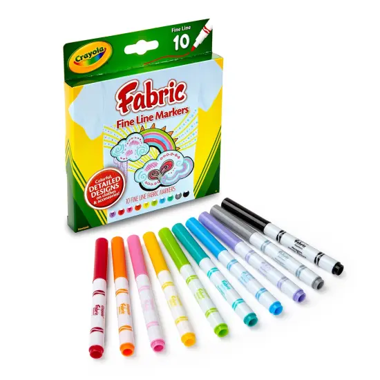 Crayola Fine Line Fabric Markers-10/Pkg {4}